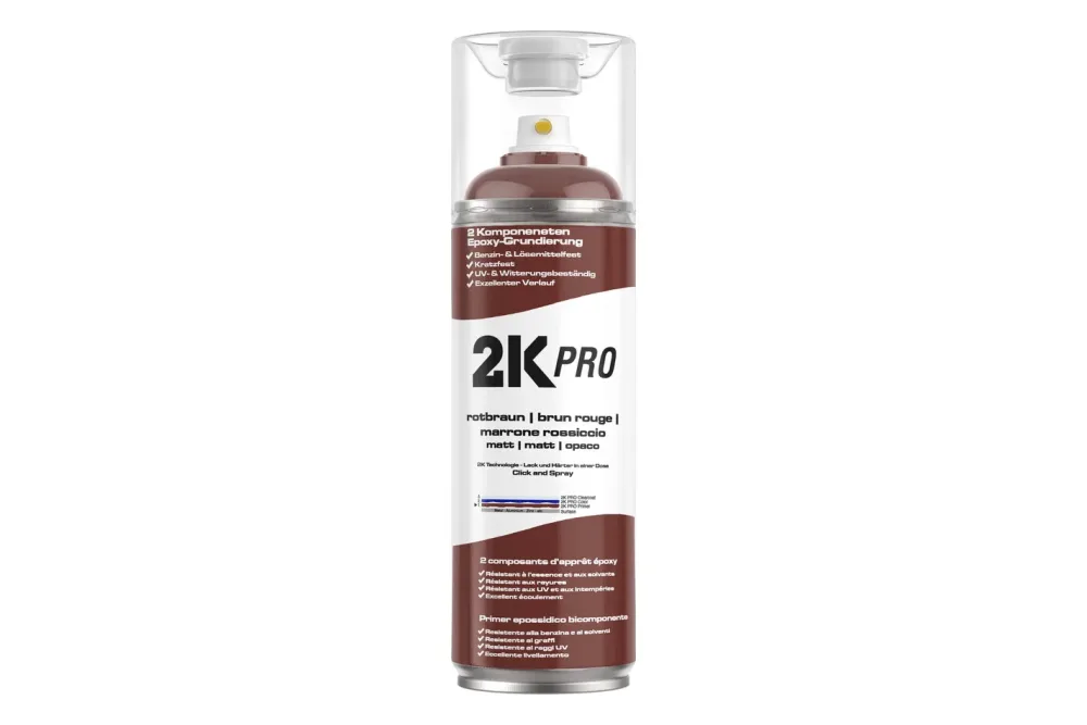 2K Pro Farbsprühdose 400ml Epoxy Grundierung rotbraun