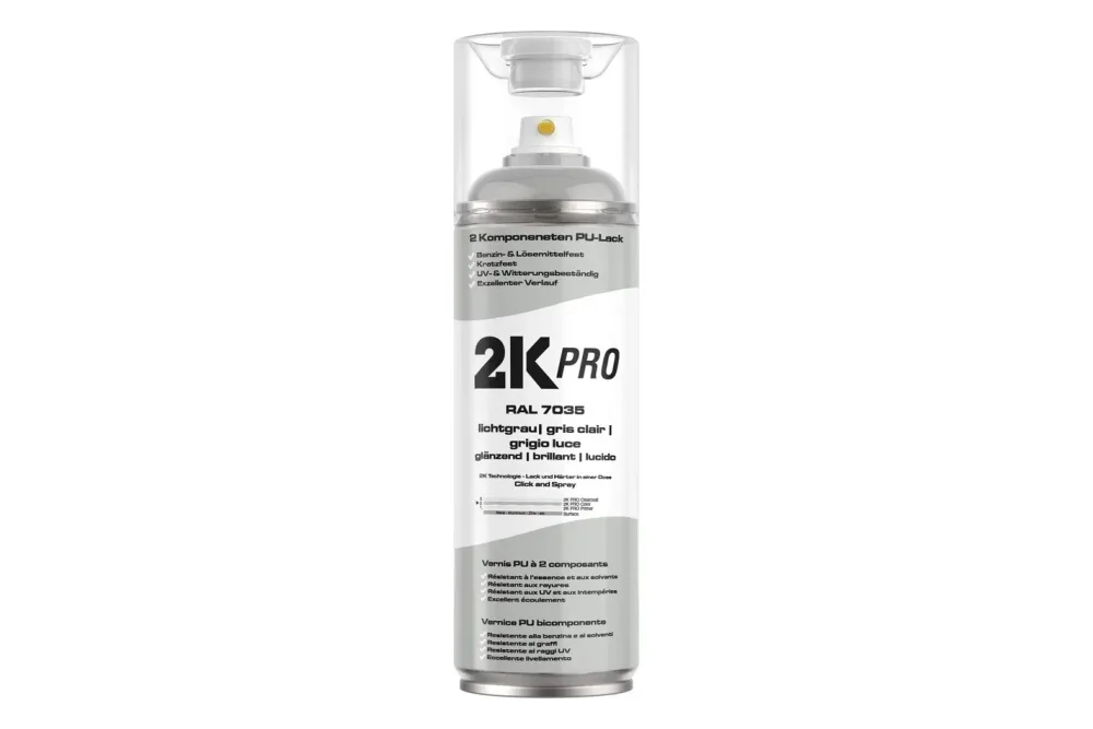 2K Pro Farbsprühdose 400ml Ral7035 Lichtgrau