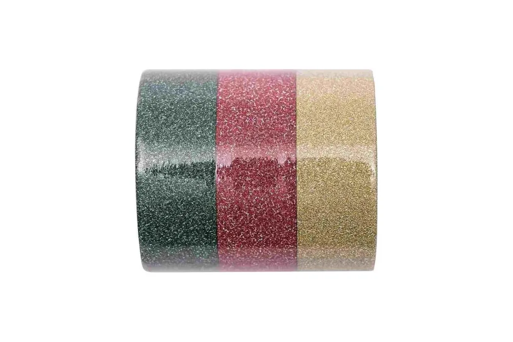Rico Washi Tape Set Glitter, rot - grün