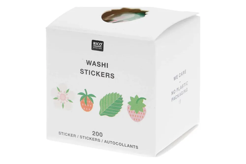 Rico Washi Sticker Just Bees + Fruits + Flowers, Strawberries