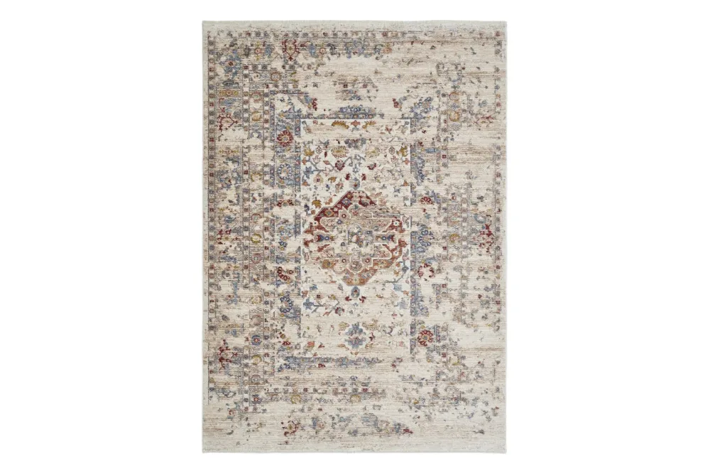Teppich Rocco | 160 x 120 cm | Blau, creme