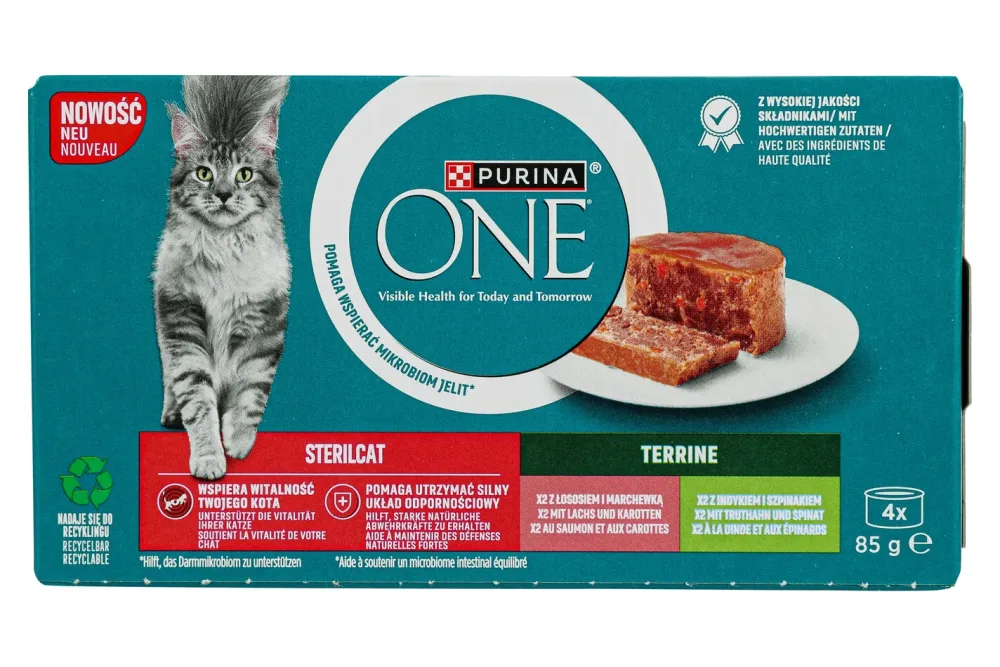 Purina ONE Katzen Terrine Sterilcat Lachs & Truthahn 4x85g