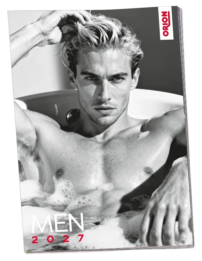 Pin-up Kalender ?Men 2027? in Schwarzweiß und im Großformat