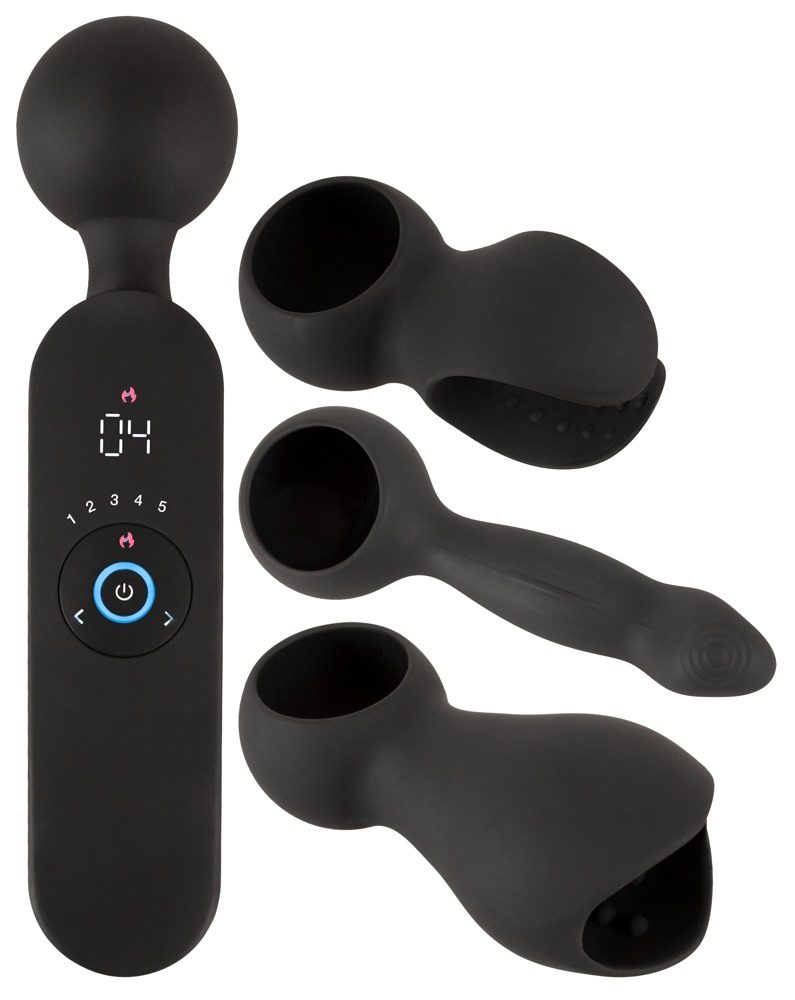 Massagestab ?wand vibrator with 3 Attachments? mit 3 Aufsätzen