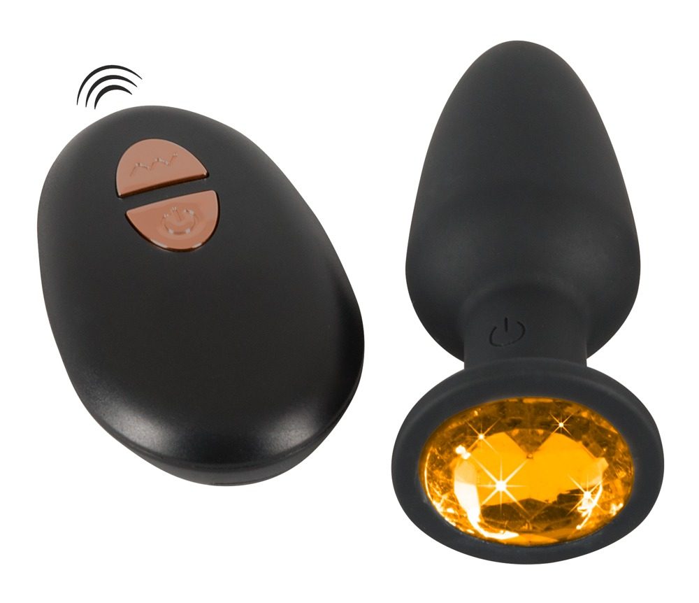 Vibroplug ?Butt Plug mit Stein? mit Fernbedienung, 7,5 cm