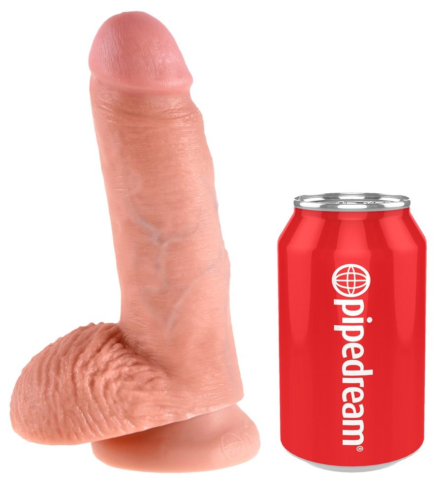 King Cock Dildo im Realistischen Design mit Hoden und Saugnapf