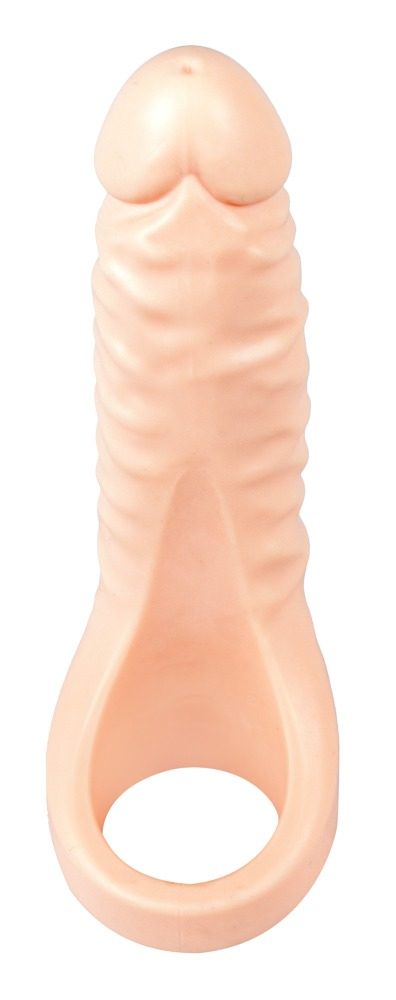 Penis-/Hodenring ?Double Fucker? mit flexiblem Naturdildo