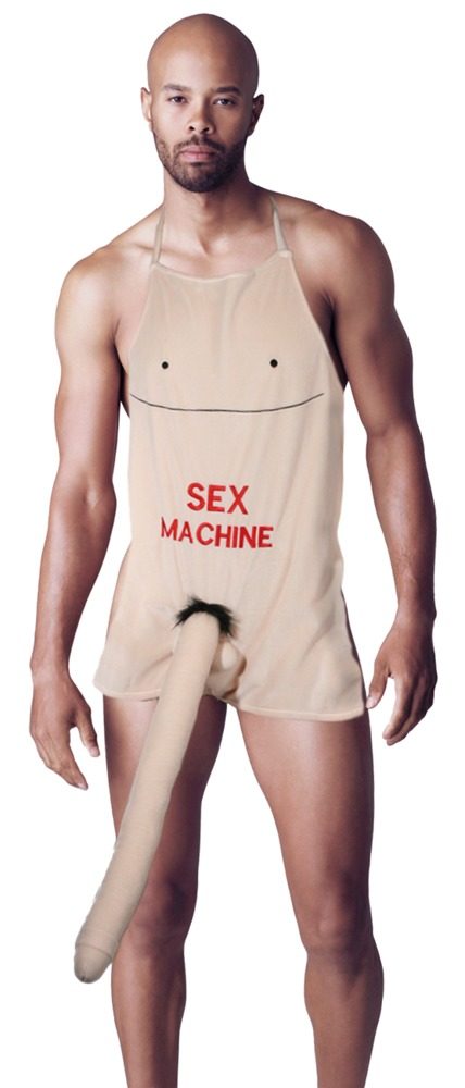 Schürze ?Sex Machine? mit 52 cm langem Plüsch-Penis