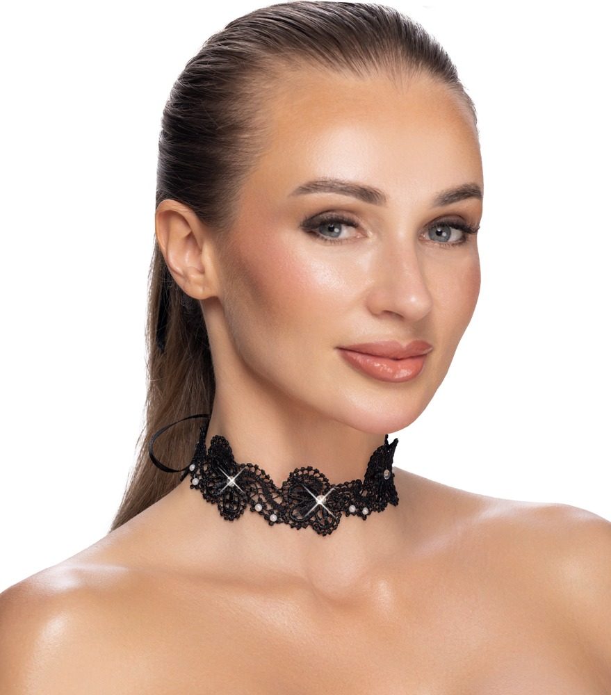 Halsband aus Stickerei in Spitzenoptik