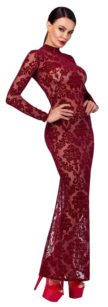Kleid ?Kink Royal? mit Samtflockprint-Ornamenten