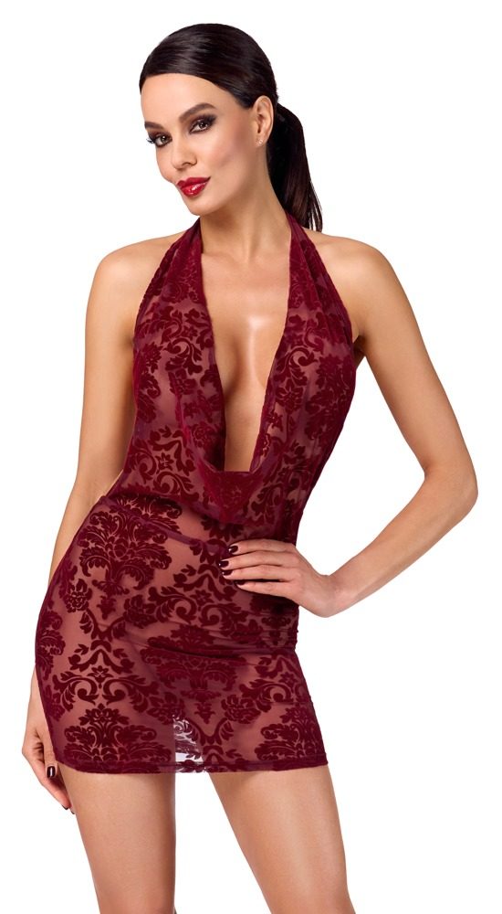 Minikleid ?Kink Royal? mit Samtflockprint-Ornamenten