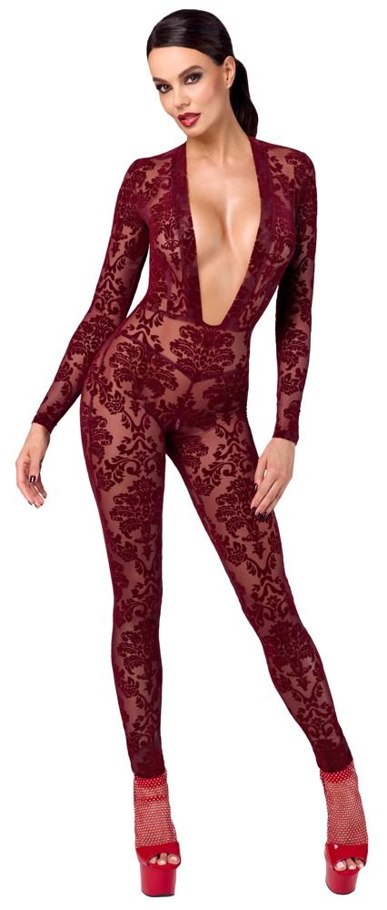 Overall ?Kink Royal? mit Samtflockprint-Ornamenten