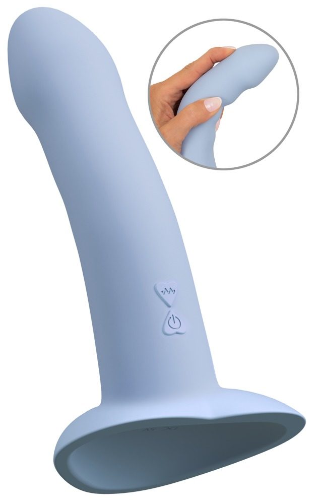 Vibrator ?Heart Guy Blue? mit herzförmigem Saugfuß
