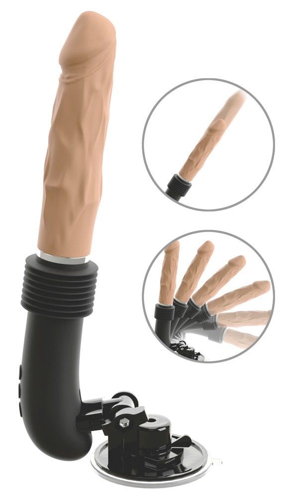 Stoßvibrator ?RC Fucking Machine Flesh? mit abnehmbarem Saugfuß
