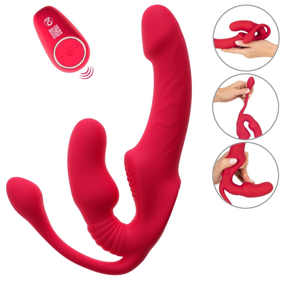 Strapless Strap-on ?Triple Teaser RC? mit 3-facher Vibration
