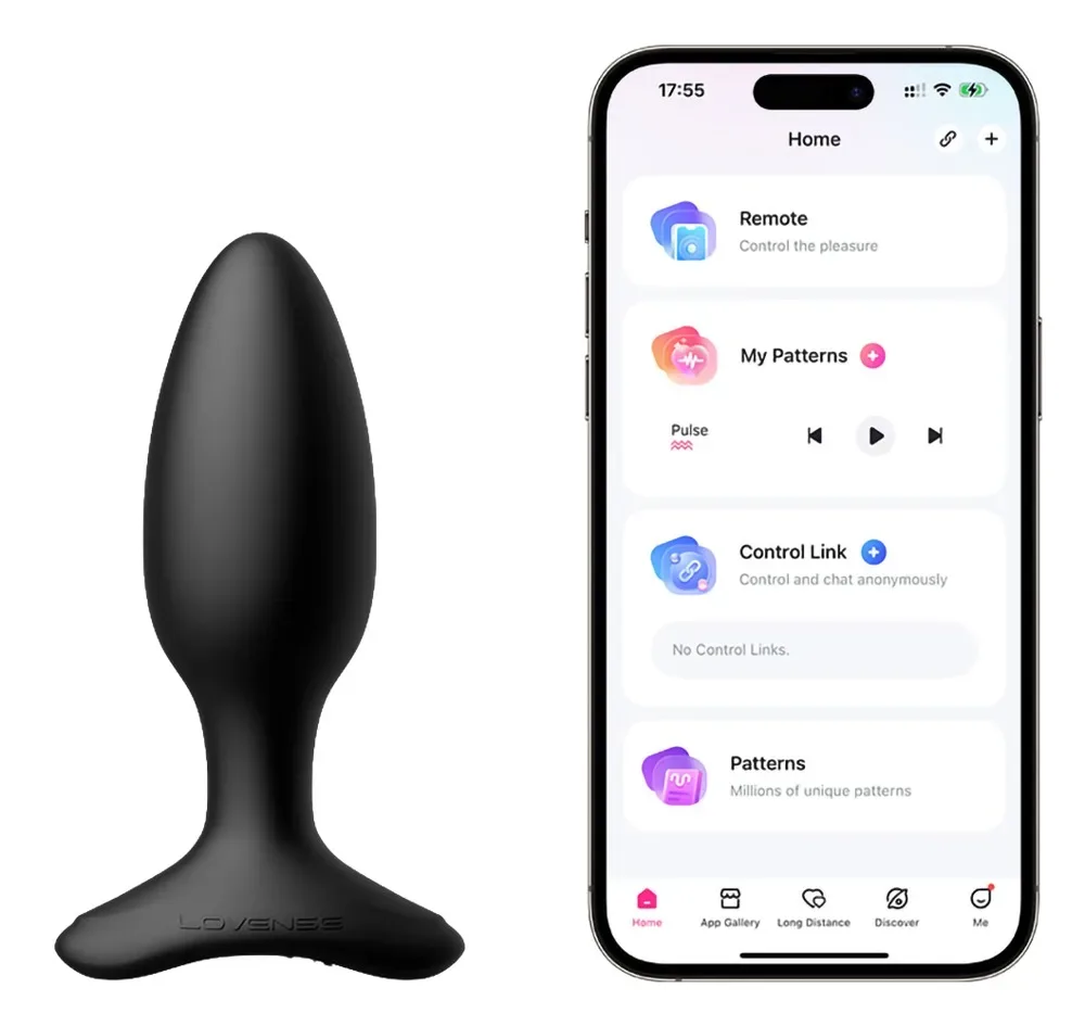 Lovense Hush 2 Small App Controlled Rechargeable Vibrating Butt Plug 4 Inch (Black), S - Amorana