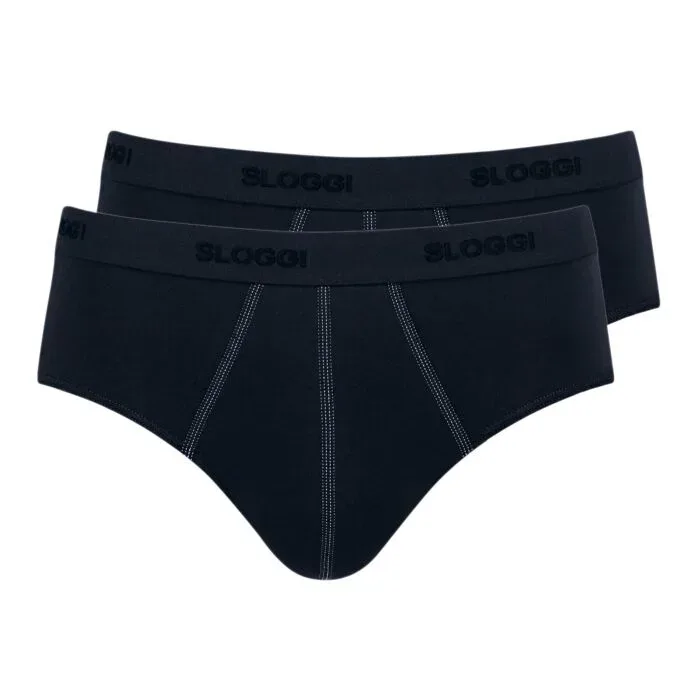 Sloggi - Slip  2er Pack Figurbetont-Basic Midi, L, Schwarz