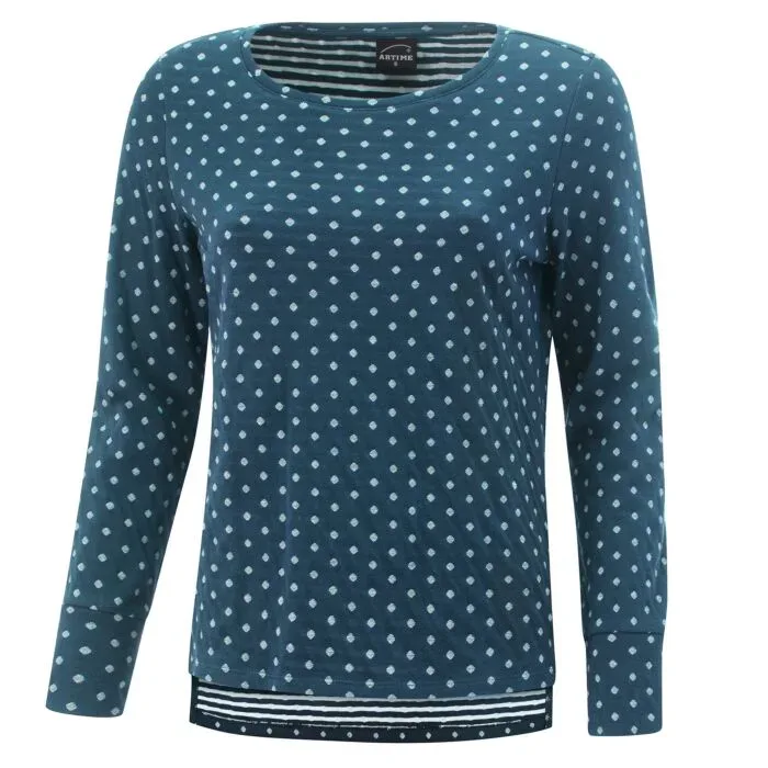 Rundhals-Sweatshirt im Micro-Tupfen-Dessin