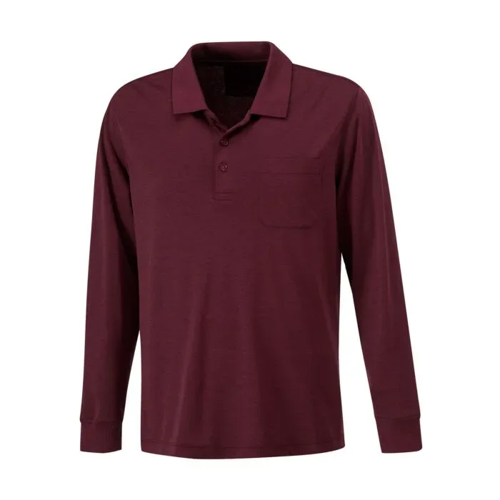 Herren-Poloshirt geknöpft mit langen Ärmeln