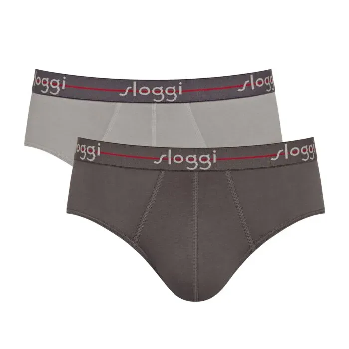 Sloggi - Slip  2er Pack Figurbetont-Start midi C2P box, M, Grau