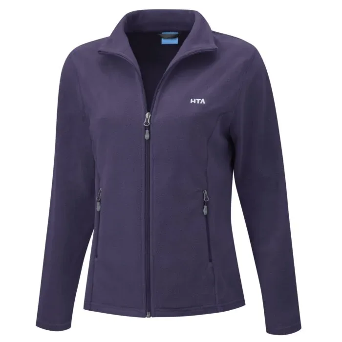 Damen-Fleecejacke uni mit Stehkragen
