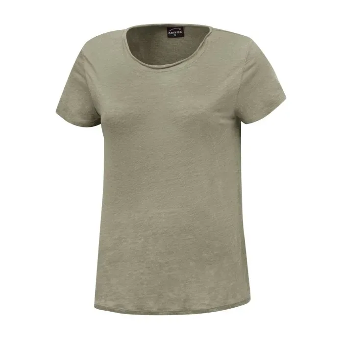 Unifarbenes Leinen T-Shirt