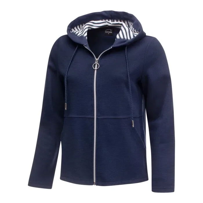 Sweatjacke mit Querrippen-Struktur