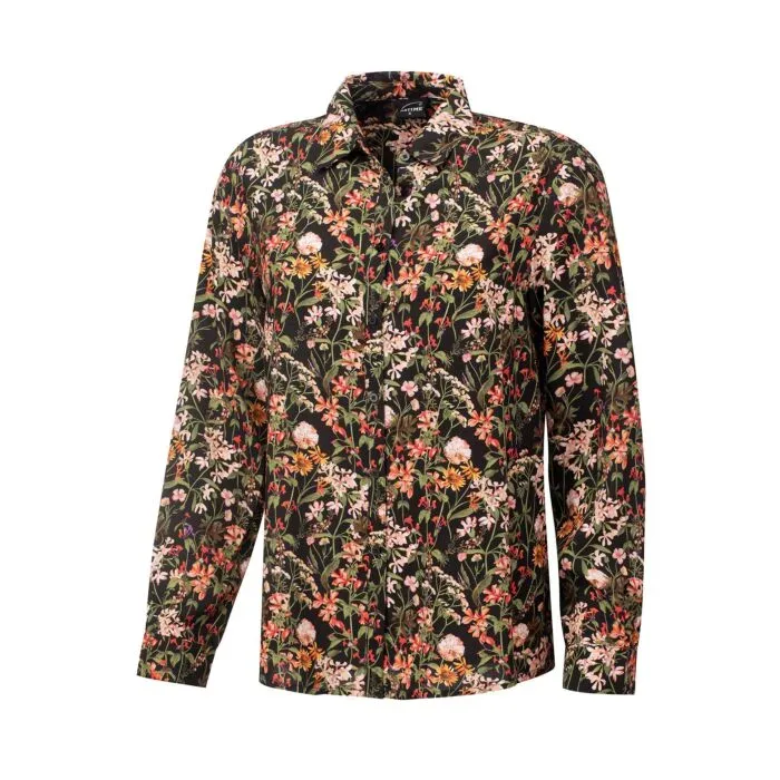 Langarmbluse florales Print mit Hemdkragen