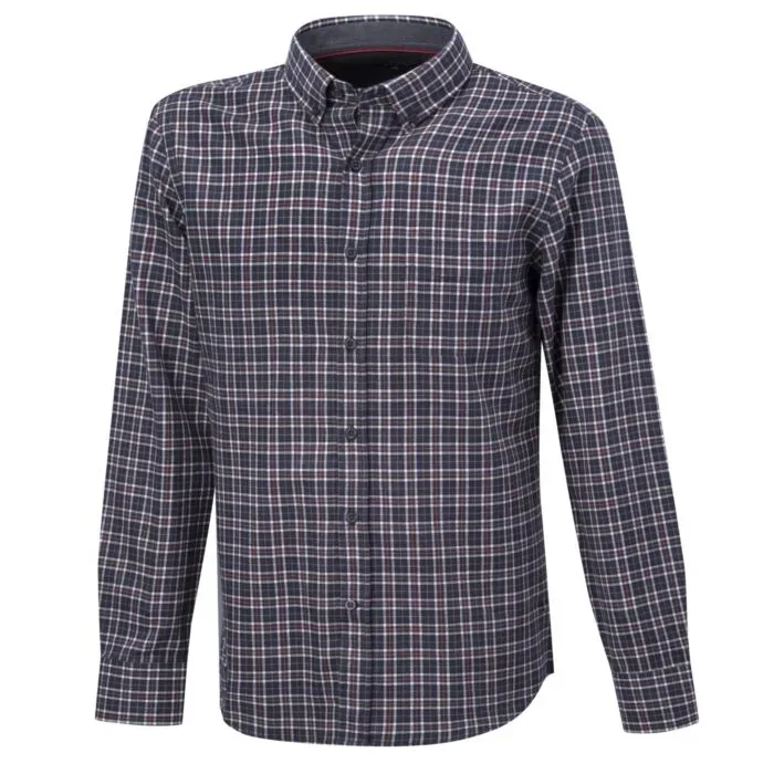 Kariertes Herrenhemd in Flanellqualität navy