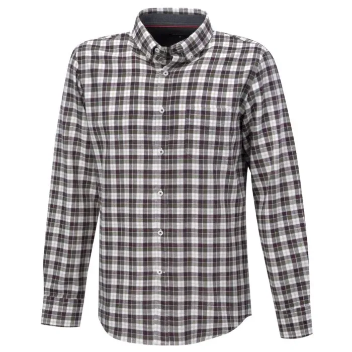 Kariertes Herrenhemd in Flanellqualität olive