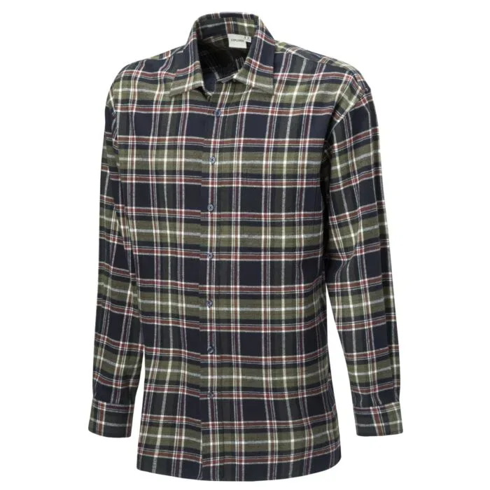 Herren Flanellhemd aus reiner Baumwolle olive