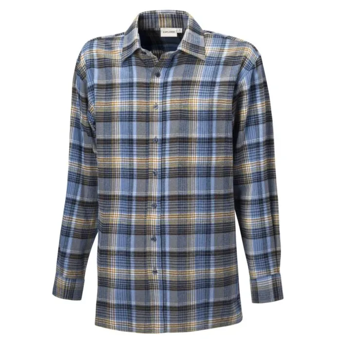 Herren Flanellhemd aus reiner Baumwolle eisblau