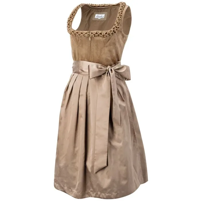 Schlichtes Dirndl mit Satinschürze