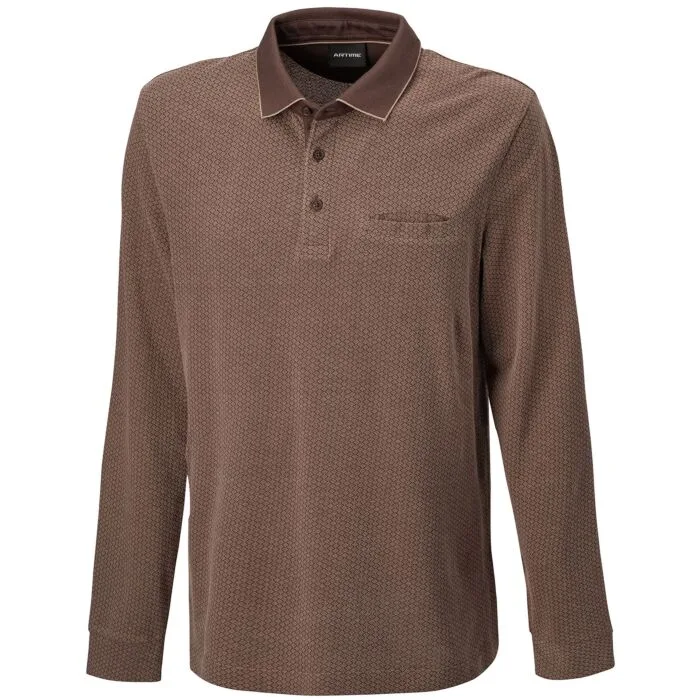 Herren Langarm-Poloshirt aus Baumwolle