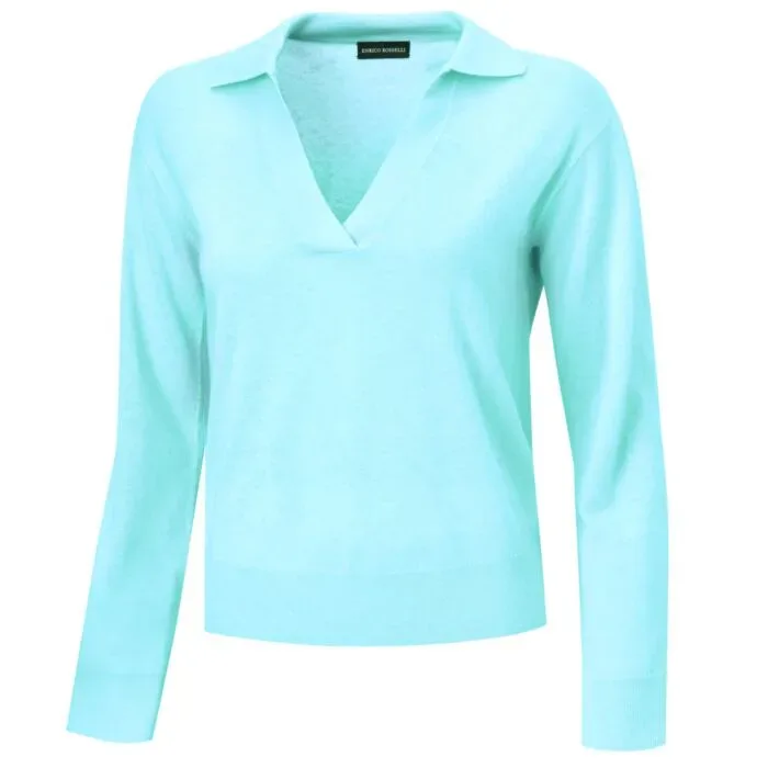 Sommerlicher Pullover mit Polokragen