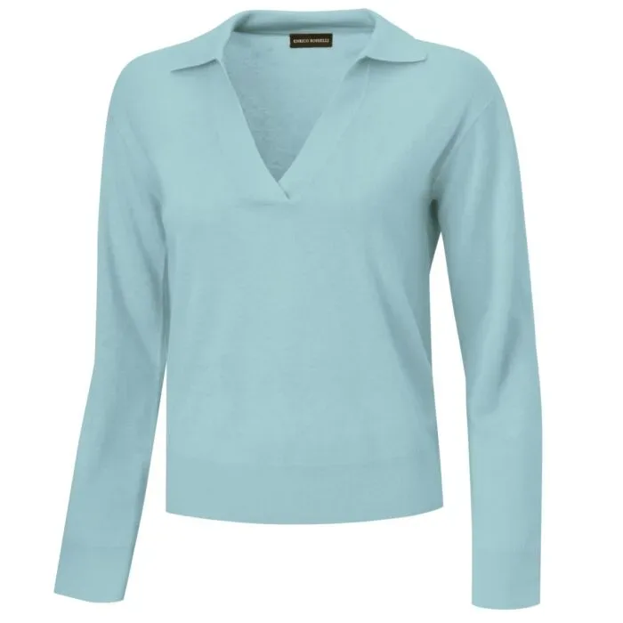 Sommerlicher Pullover mit Polokragen
