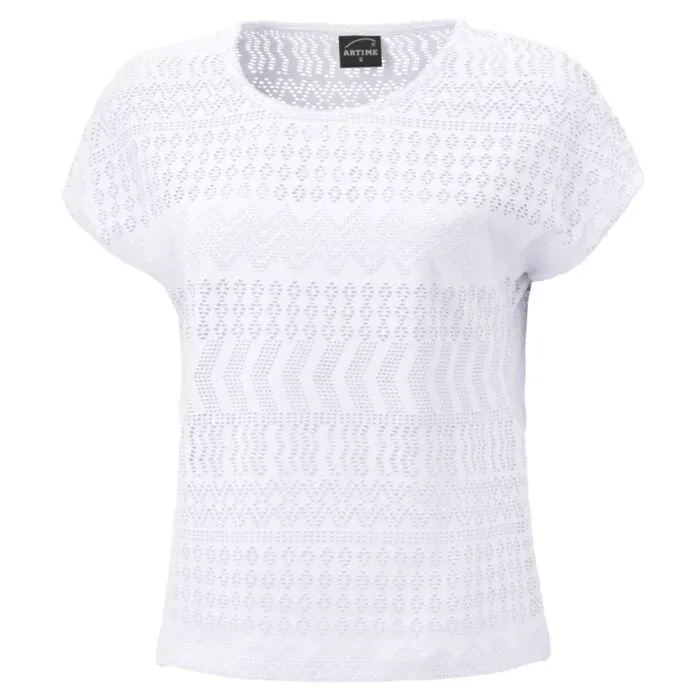 Damen Ajour T-Shirt mit Baumwollanteil