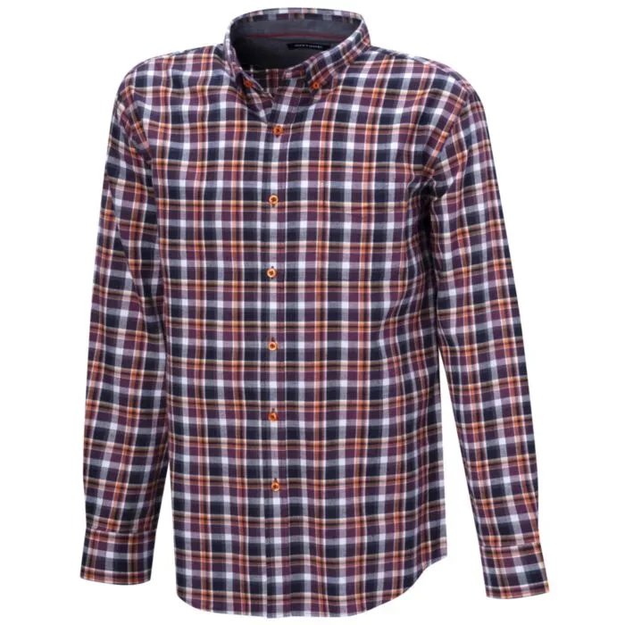 Beidseitig gerautes Flanellhemd bordeaux