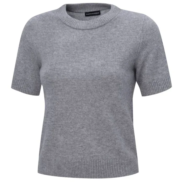 Kurzarm Pullover aus Kaschmir GOTS-Zertifiziert