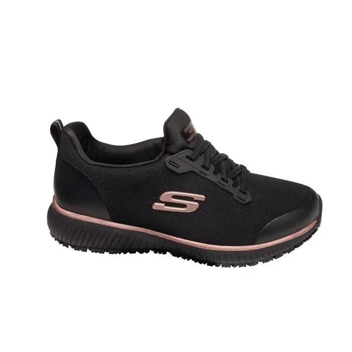 Skechers Work Anti-Rutsch Schlupfschuh Damen schwarz-gold
