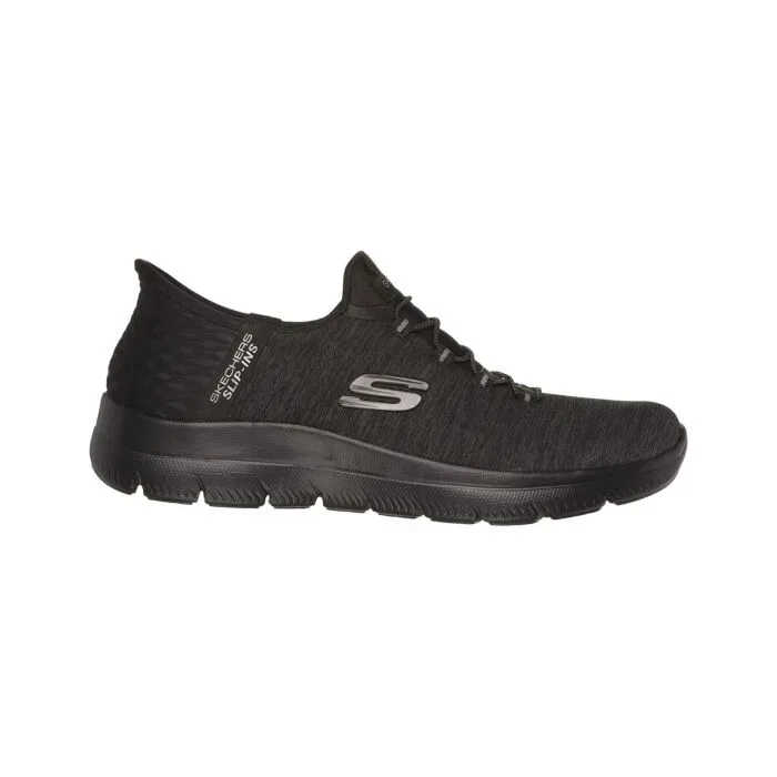Slip Ins Damen-Schlupfschuh mit Elastbändern schwarz
