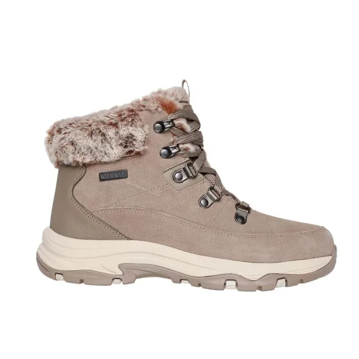 Skechers Schnürstiefel für Damen aus Veloursmaterial taupe