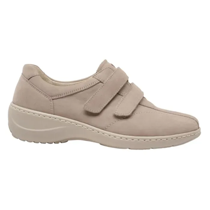 Waldläufer Klettslipper für Damen aus Leder camel
