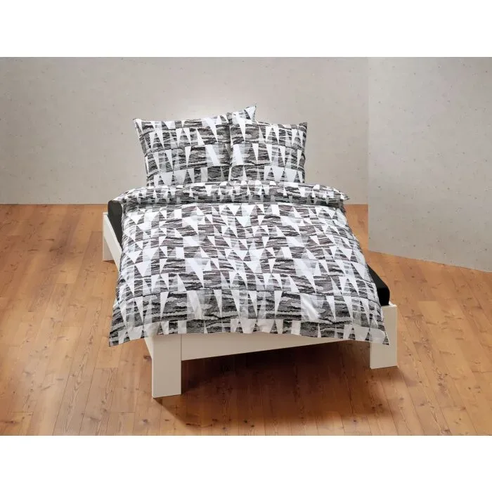 Bettwäsche mit Triangelmuster schwarz-weiss – Kissenbezug – 65x100 cm