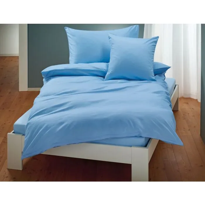Living Home - Uni Satin Kissenbezug, 65 x 65 cm, Bleached Blau