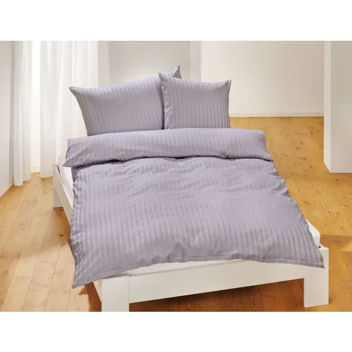 Bio-Satin-Bettwäsche uni gestreift – Kissenbezug – 65x100 cm