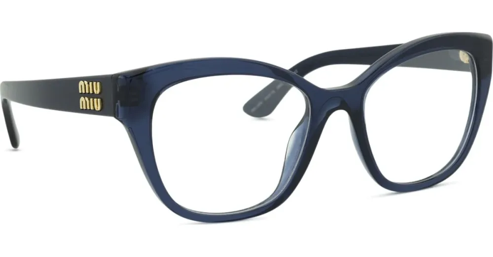Luxottica Fashion Brillen Vertriebs GmbH Miu Miu MU05XV Damen-Brille inkl. Gläser Vollrand Quadratisch Acetat-Gestell 54/19/140, Blau