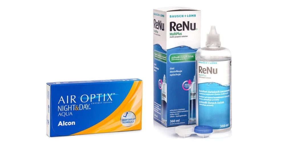 Air Optix Night & Day Aqua (6 Linsen) + ReNu MultiPlus 360 ml mit Behälter