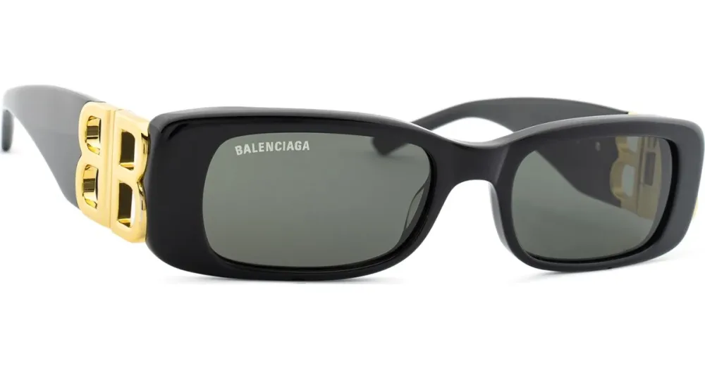 Kering Eyewear Spa Balenciaga BB0096S Unisex-Sonnenbrille Vollrand Quadratisch Acetat-Gestell, Schwarz