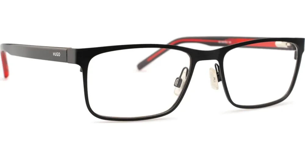 Safilo GmbH Hugo HG 1005 Herren-Brille inkl. Gläser Vollrand Quadratisch Metall-Gestell 55/18/145, Schwarz